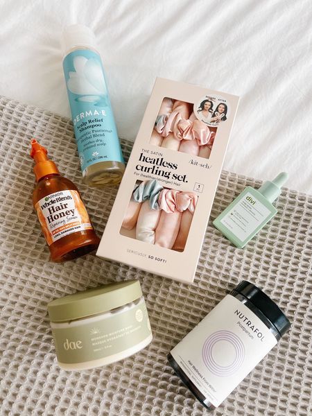 My postpartum hair care. Kitsch, adobo, Nutrafol, Dae is found a Sephora, Dermae and hair honey at Target. These have really helped my hair and getting it healthier and stronger !

#LTKFind #LTKbeauty