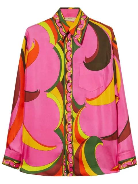 PUCCI colour-block Silk Blouse - Farfetch | Farfetch Global