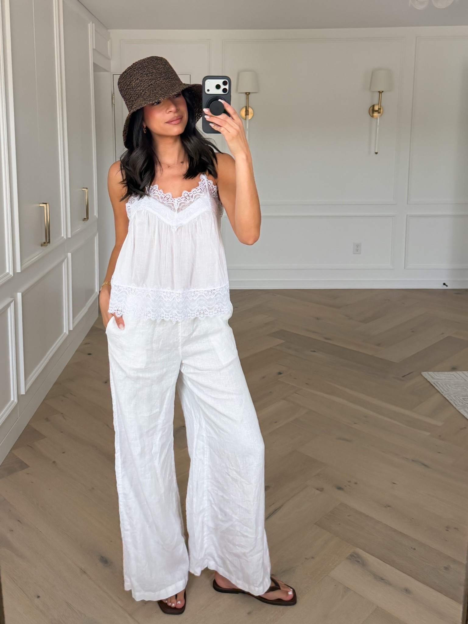 20-40% OFF almost everything at Abercrombie + an extra 15% OFF with code AFSUMMER 🤍 Wearing size S lace trim tank and size M long linen pants 

summer outfit, spring outfit, weekend outfit, date night outfit, vacation outfit, beach outfit, pool outfit, sun hat, mom outfit, postpartum outfit

#LTKSeasonal #LTKSaleAlert