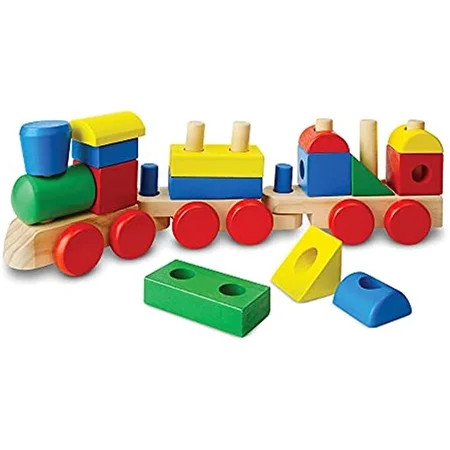 Melissa & Doug Stacking Train - Classic Wooden Toddler Toy (18 pcs) | Walmart (US)