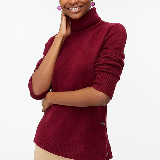 Button turtleneck in extra-soft yarn | J.Crew Factory