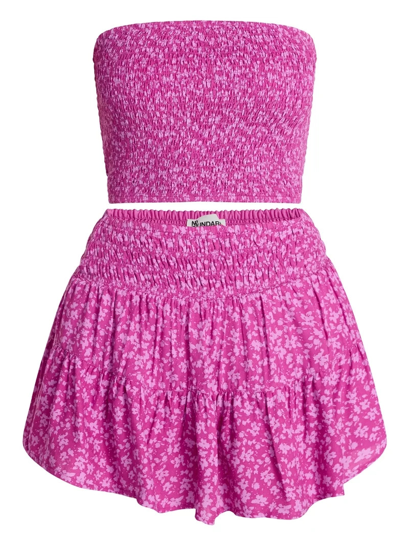 No Boundaries Strapless Top and Skirt Set, 2-Piece, Women's XXS-XXL | Walmart (US)