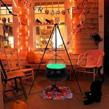 Halloween Decorations Outdoor - Halloween Party Decorations - Large Witches Cauldron on Tripod wi... | Amazon (US)