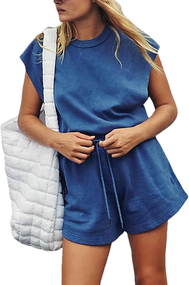 Womens 2024 Rompers Open Back Jumpsuits Onesie One Piece Sweatsuit Outfits with Pockets | Amazon (US)