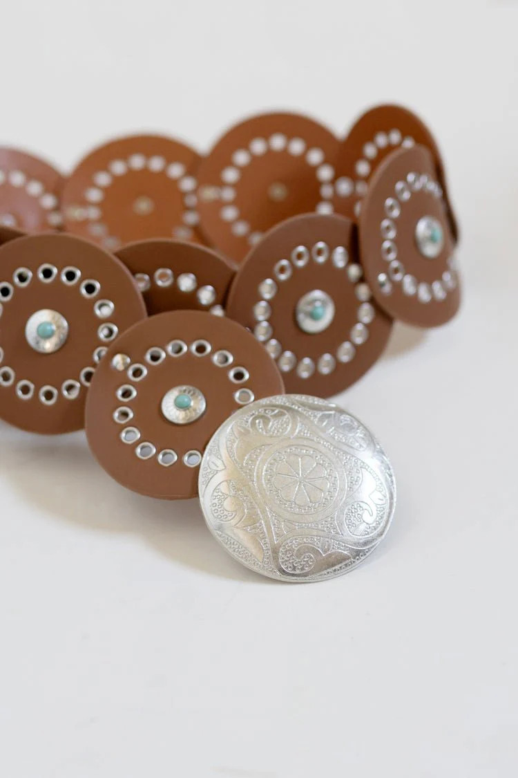 Brown and Turquoise Disc Belt | Flea Style