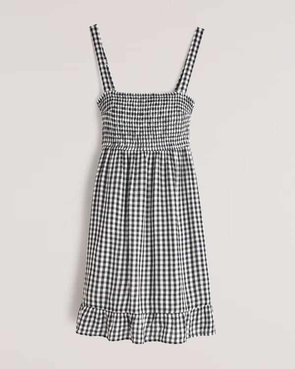 Smocked Squareneck Mini Dress | Abercrombie & Fitch (US)