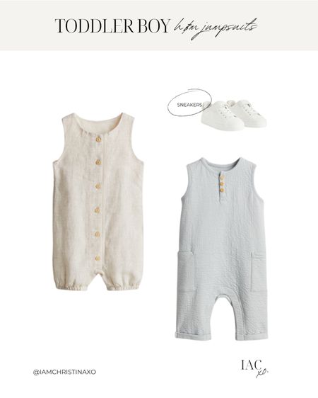 Toddler boy H&M jumpsuits
--
Toddler jumpsuit, crinkled jersey jumpsuit, baby exclusive, sleeveless jumpsuit, round neck short button, H&M kids, H&M finds, toddler clothes, toddler outfit inspo, spring and summer clothes for toddlers, spring style, spring outfit, spring kids finds, sneakers, white sneakers, toddler shoes, toddler sneakers

#LTKkids #LTKbaby
