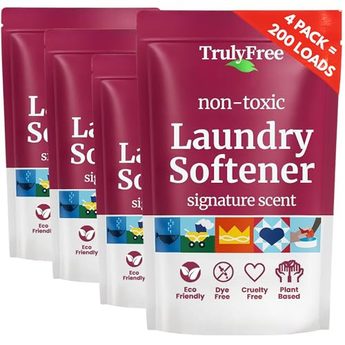 Truly Free Natural Fabric Softener | Non-Toxic for Babies & Kids Sensitive Skin | Plant-Based Laundry Softening Conditioner | Safe, Gentle & Chemical-Free | Signature Scent | 4 Pack Refill | Amazon (US)
