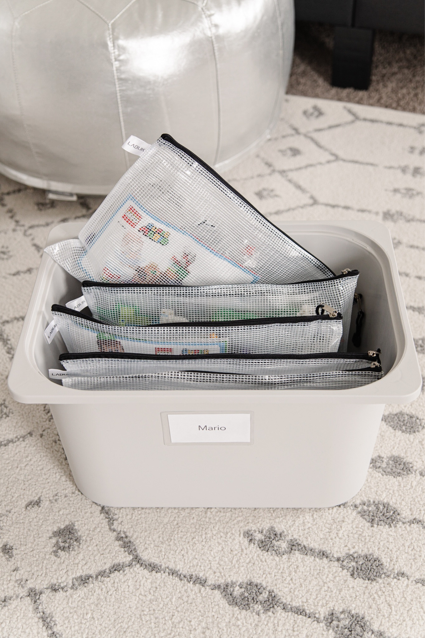 Organized lego sets, mesh zipper bag for toys, lego organization, small toy organization, bin labels, basket labels, kids bedroom, playroom organization

#LTKkids #LTKhome #LTKFind