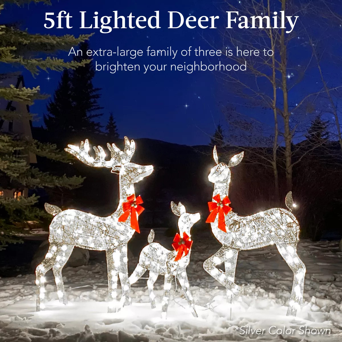 Best Choice Products 3-Piece Lighted Christmas Deer Set Outdoor Yard Decoration with 360 LED Ligh... | Target