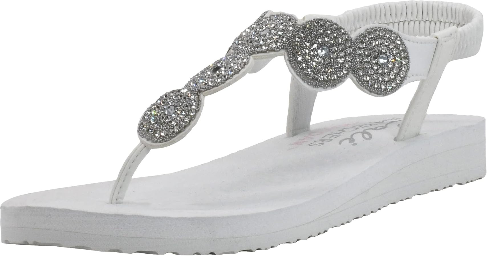 Skechers Women's Meditation-Stars & Sparkle-Circular Rhinestone Slingback Thong Flip-Flop | Amazon (US)