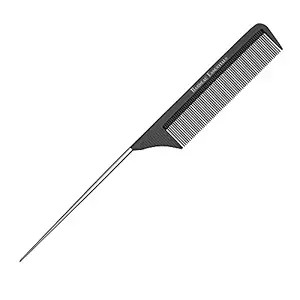 Professional 8.8 Inch Tail Comb - Black Carbon Fiber And Stainless Steel Pintail - Anti Static An... | Amazon (US)
