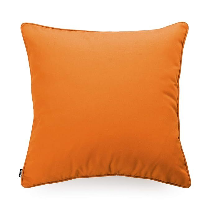 Hofdeco Decorative Throw Pillow Cover INDOOR OUTDOOR WATER RESISTANT Canvas Maple Orange Solid 18... | Amazon (US)