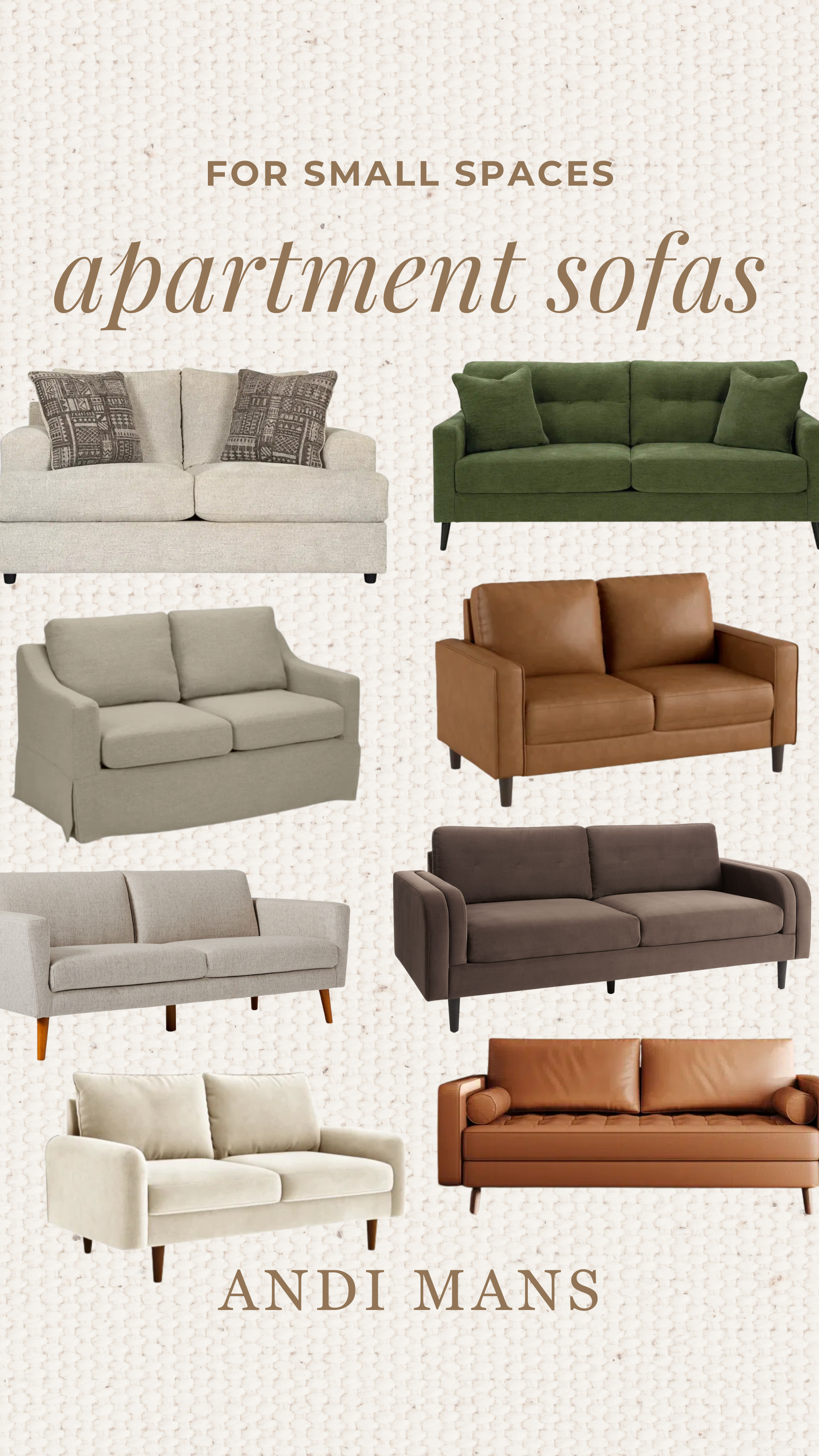 Looking for the perfect sofa for a small apartment? These 14 small space couches are stylish, compact, and actually work for real life. Cozy loveseats, modern neutral sofas, and space-saving designs that make your living room feel warm and put together without overcrowding. Perfect for apartments, studios, and smaller living rooms. 

 #LTKOver40 #LTKHome #LTKSaleAlert