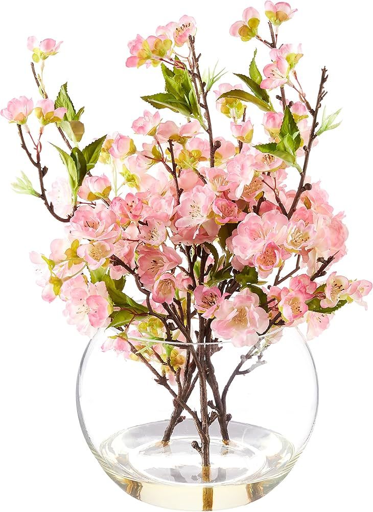 Nearly Natural 4572 Cherry Blossom in Large Vase Pink, 14"tall | Amazon (US)