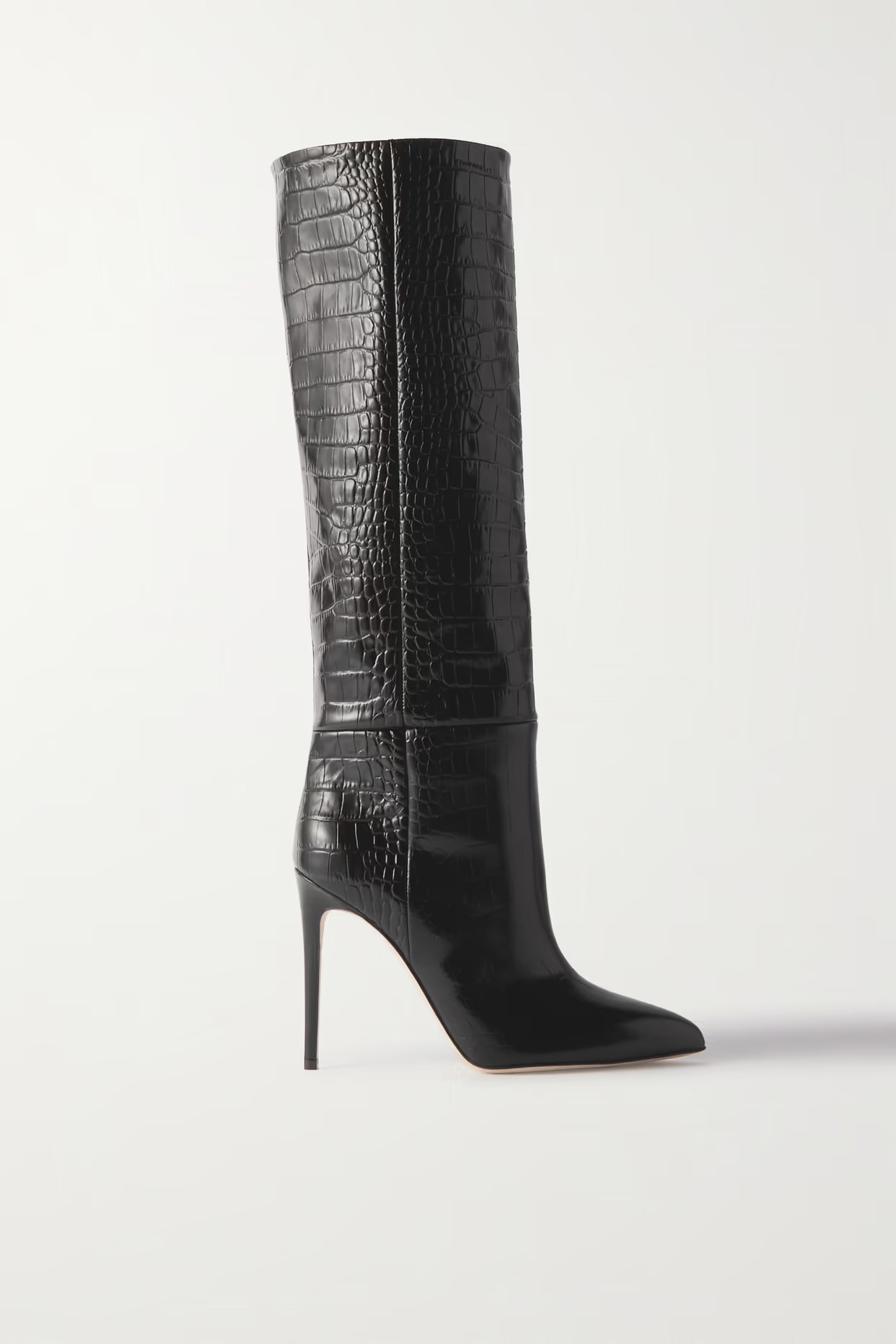 Paris Texas - Croc-effect Leather Knee Boots - Black | NET-A-PORTER (UK & EU)
