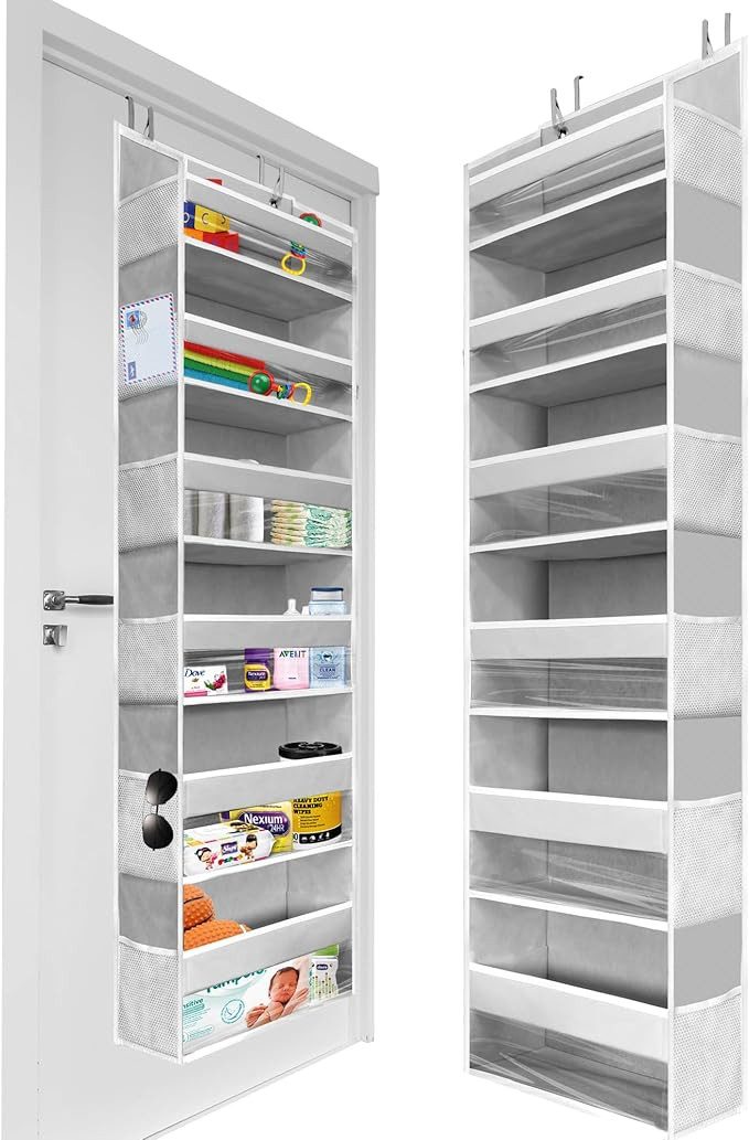 HOMELUX THEORY 1 PC Heavy Duty Over the Door Organizer 55x14x6.7, 6 Large Front & 12 Side Pockets... | Amazon (US)