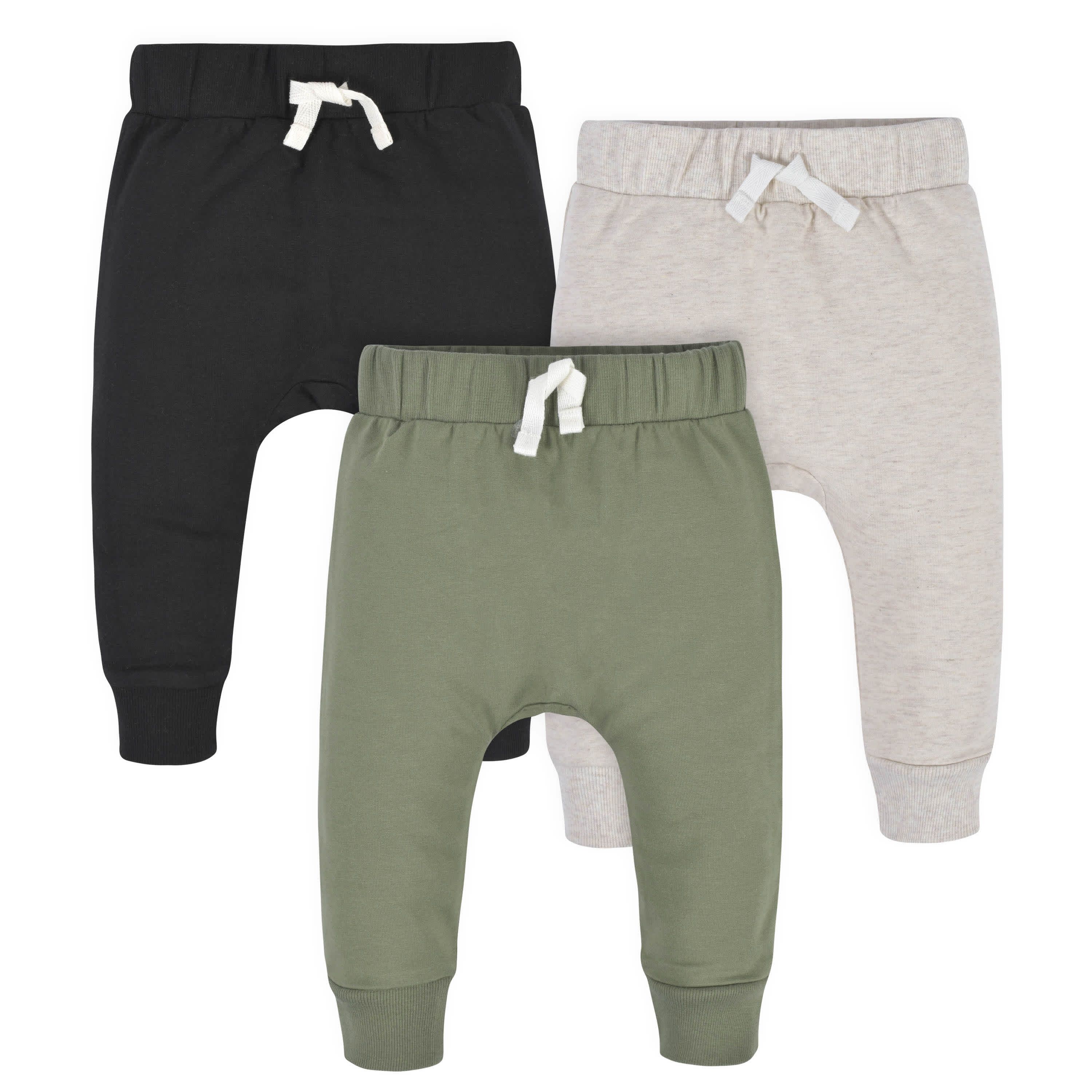 3-Pack Baby & Toddler Boys Green & Black Premium Jogger | Gerber Childrenswear