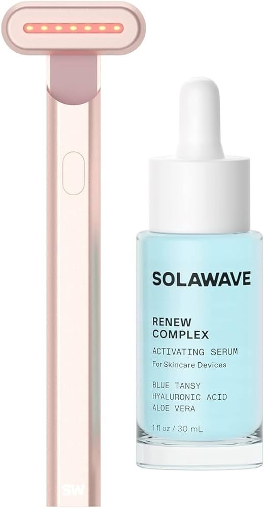 Solawave 4-in-1 Radiant Renewal Wand and Serum Bundle, Face Skincare Wand with Facial Massager, F... | Amazon (US)