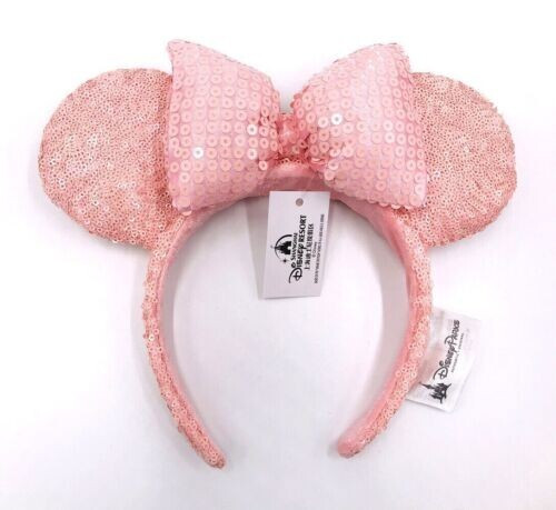 Millennial Pink Disney Parks Minnie Ears Disneyland Sequins New Bow Headband  | eBay | eBay US
