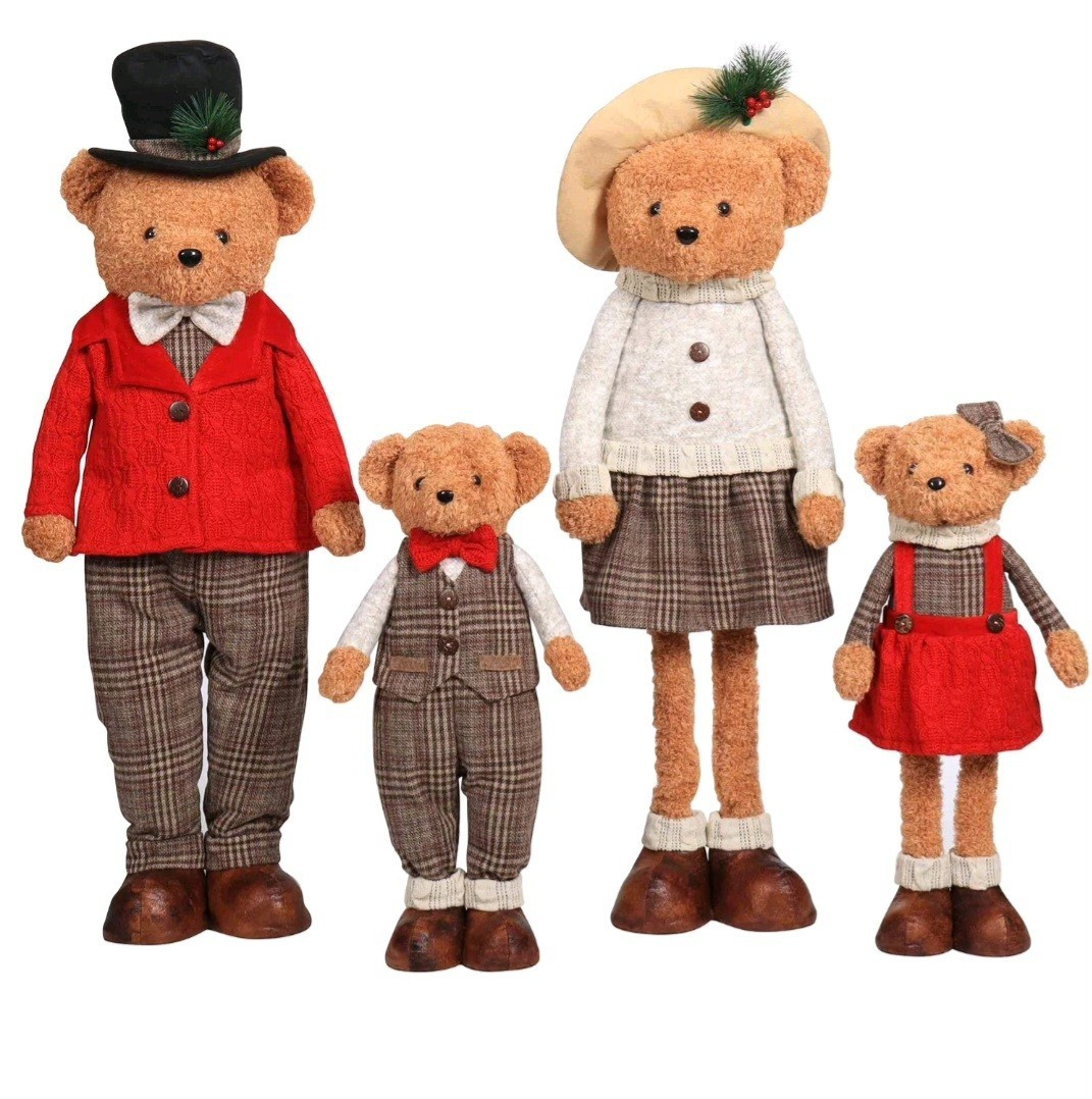 Member's Mark Plush Bear Family Set of 4 Indoor Christmas Decor FastSHIP In Hand | eBay | eBay US