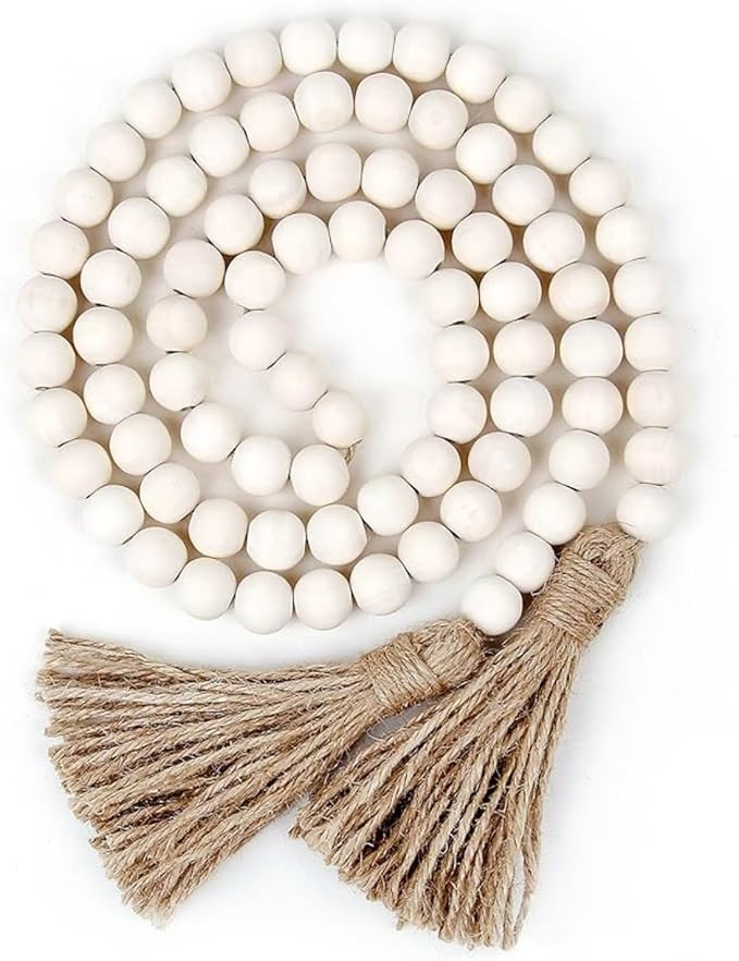 Syyflibb 58” Wood Bead Garland Coffee Table Decor Farmhouse Beads Home Decor for Living Room, S... | Amazon (CA)