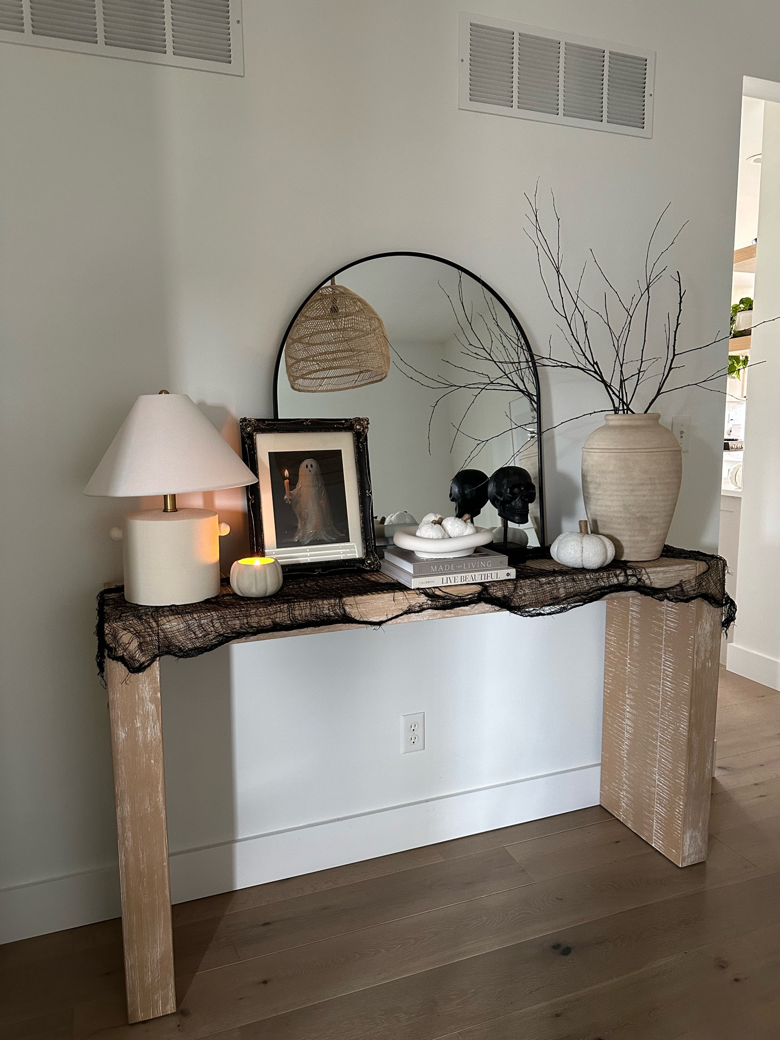 Spooky season entryway table

#LTKfamily #LTKhome #LTKHalloween
