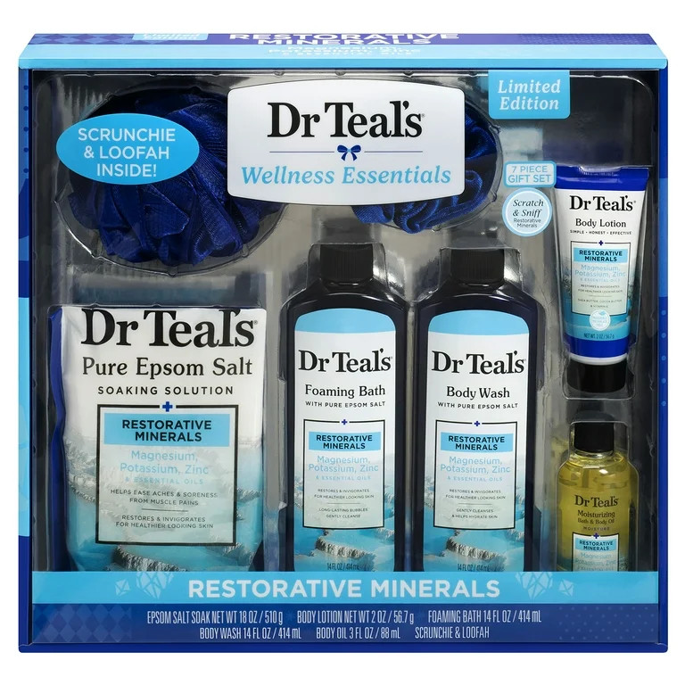Dr Teal’s Restorative Minerals Bath Gift Set with Loofah, 7 Piece | Walmart (US)