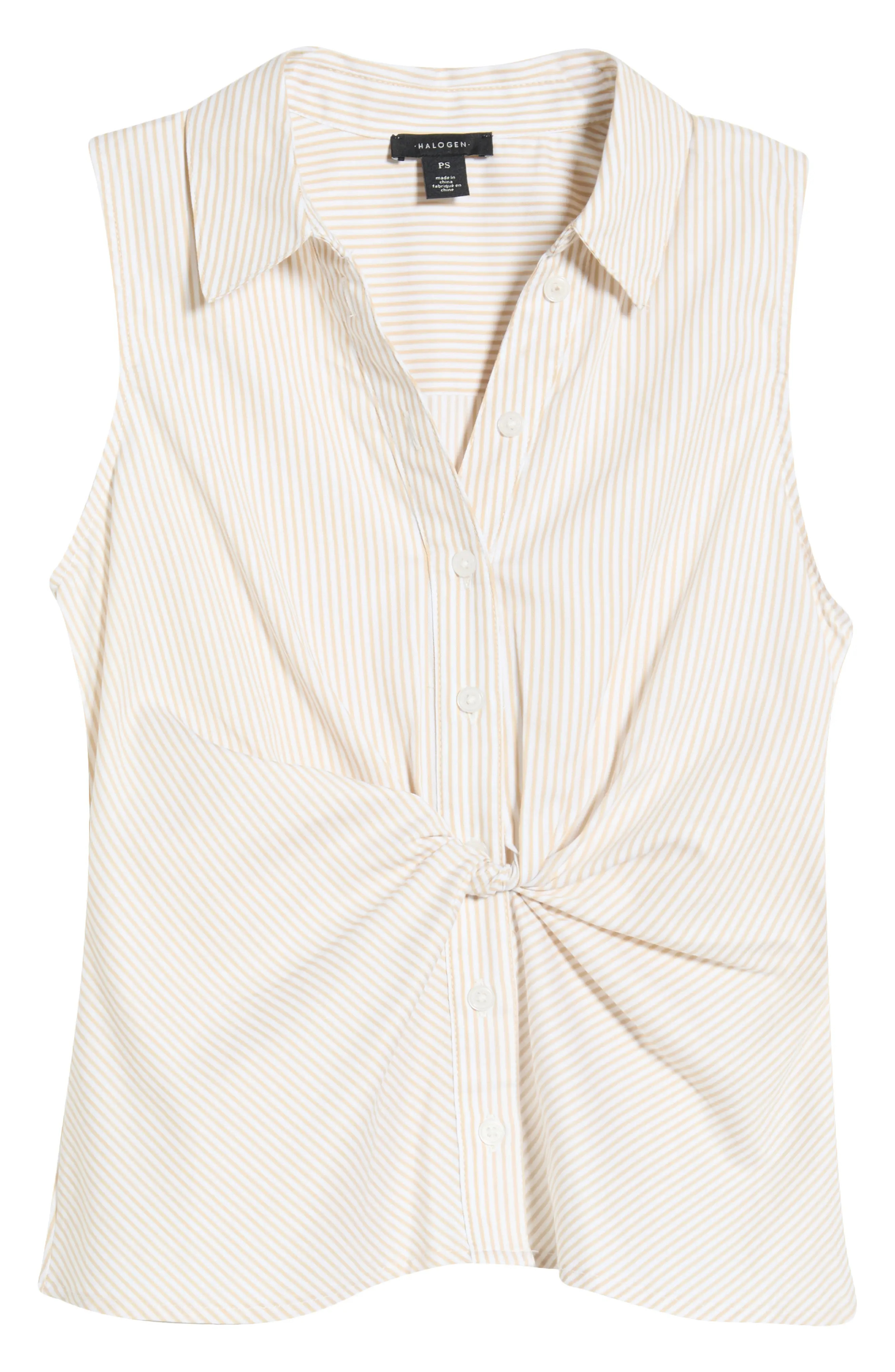 Twist Front Sleeveless Shirt (Women) | Nordstrom | Nordstrom