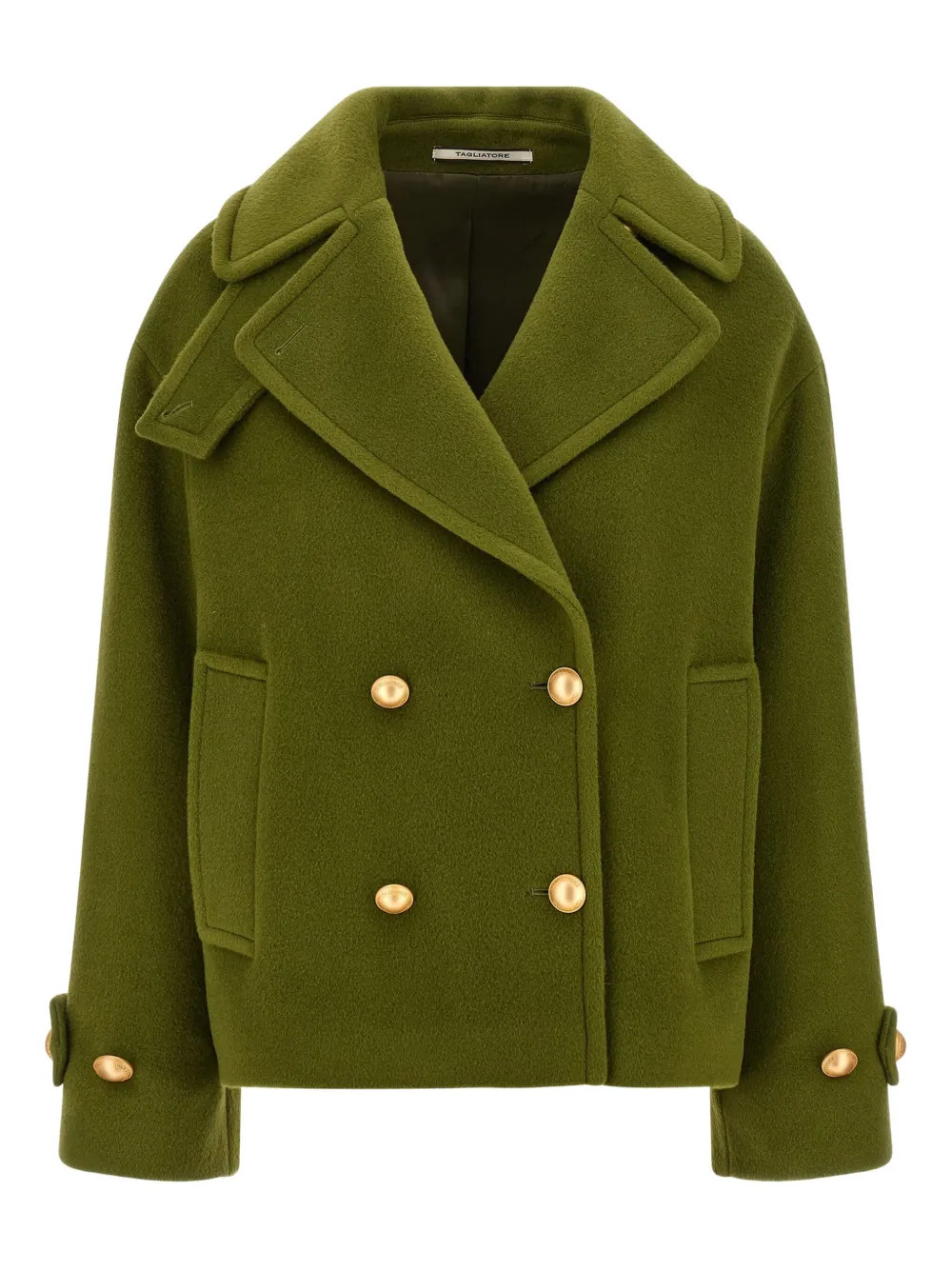 Tagliatore double-breasted mohair-wool Blend Coat | Green | FARFETCH | Farfetch Global
