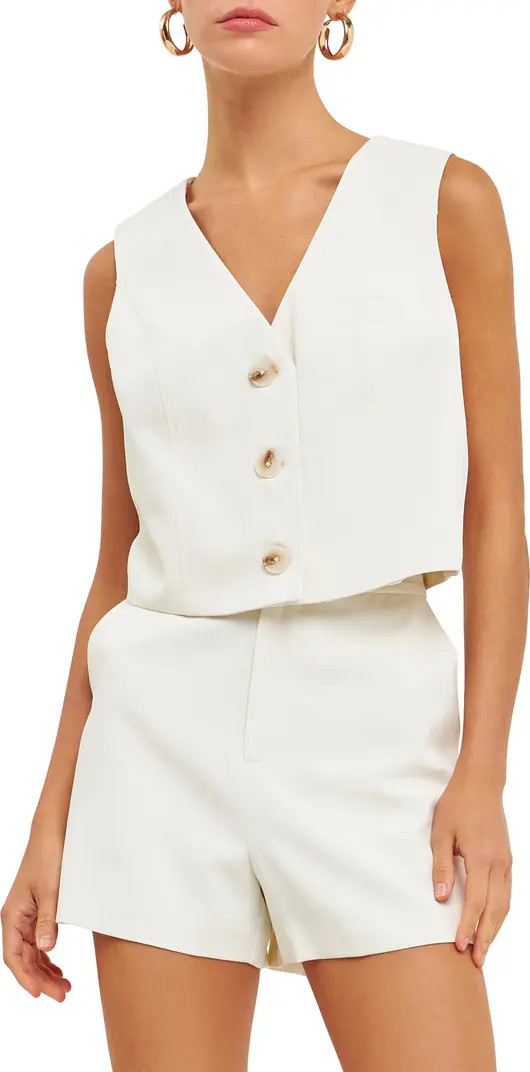 Button-Up Crop Vest | Nordstrom