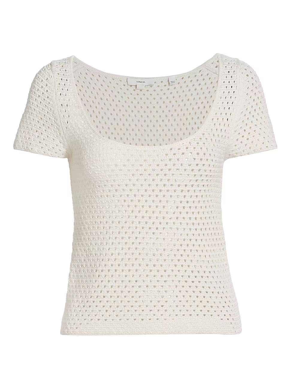 Mesh Scoopneck T-Shirt | Saks Fifth Avenue