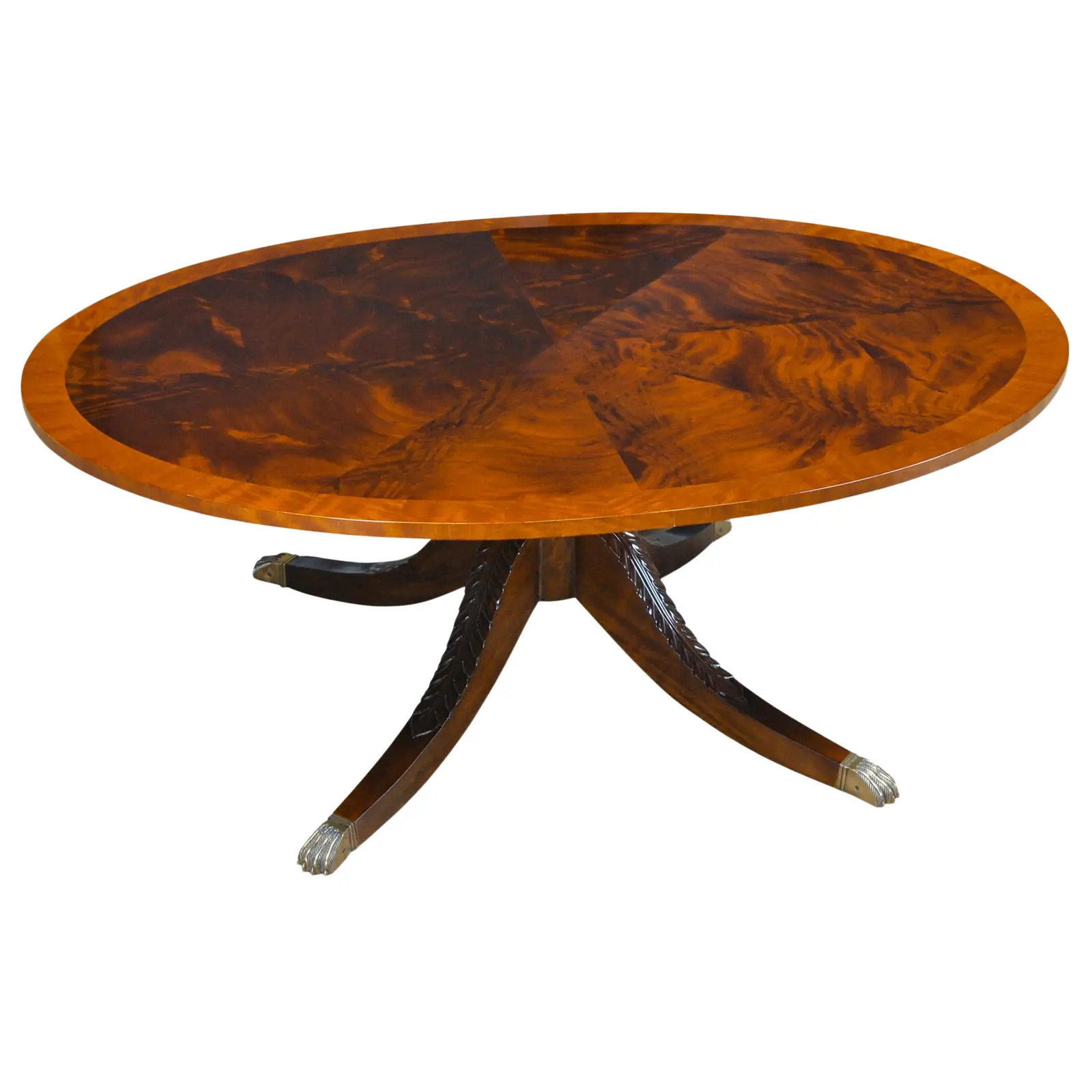 Traditional Mahogany Oval Cocktail Table | Chairish