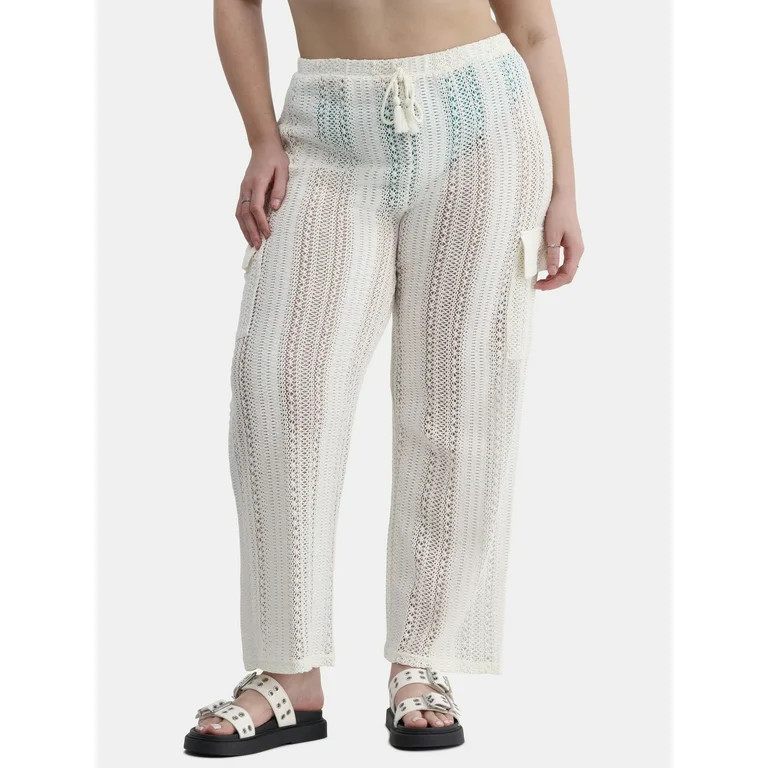 No Boundaries Women's Crochet Cargo Coverup Pants, Sizes XXS - XXL | Walmart (US)