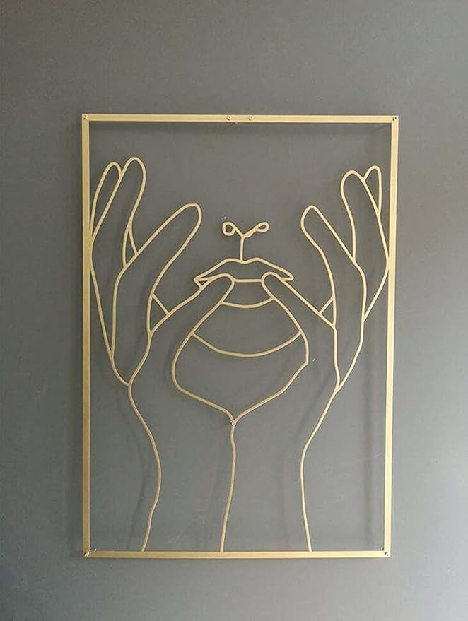 Gold Female Wall Decor Set - Minimalist Nude Single Line Art, Modern Abstract Female Sexy Body Un... | Amazon (US)