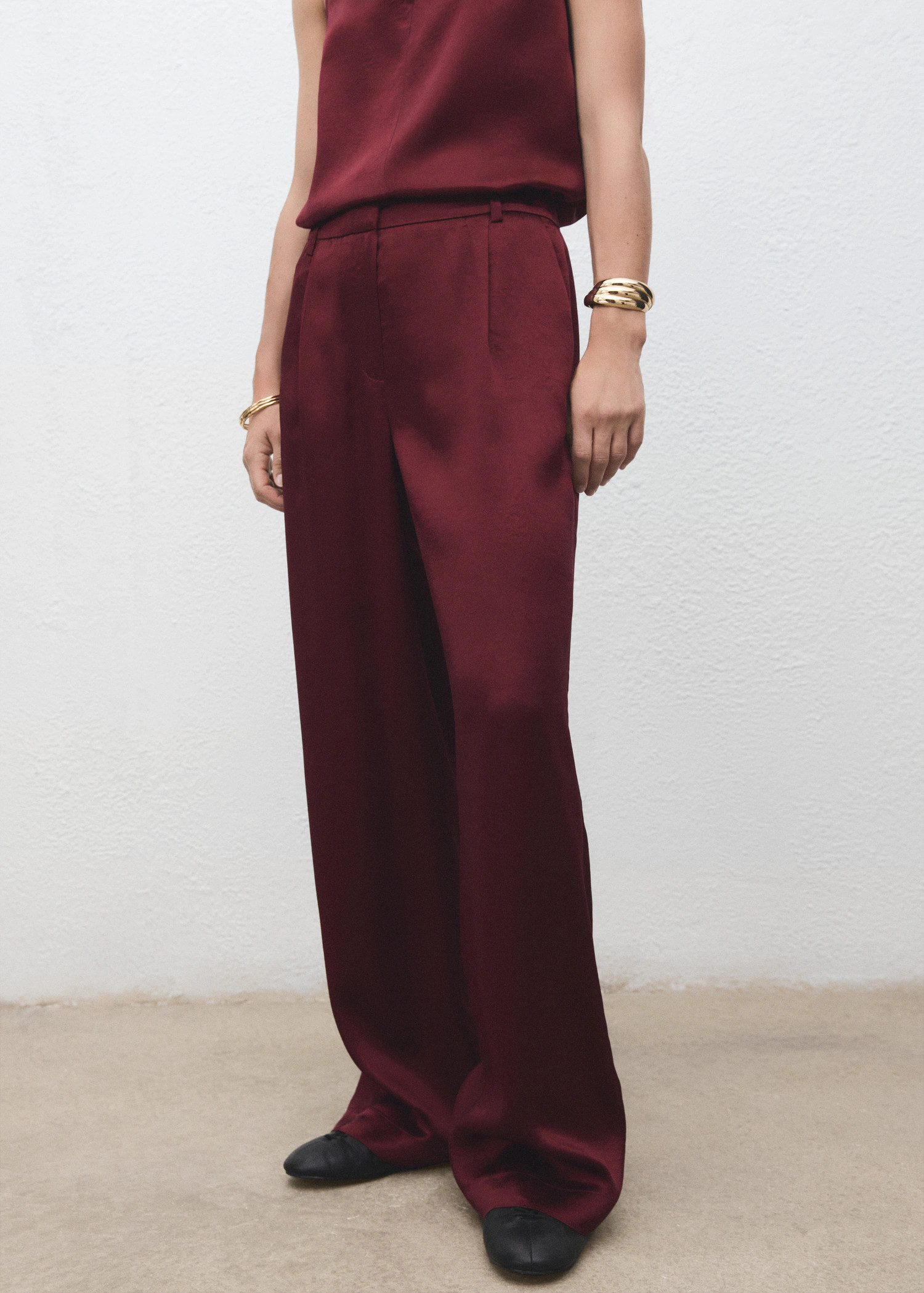 Satin wide-leg pants | Mango (US/MX/AU)