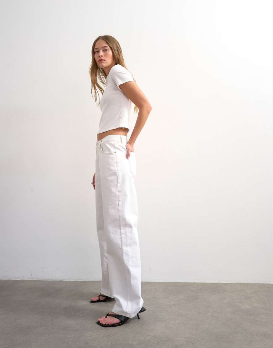 Topshop Ember low rise straight jean in white | Topshop