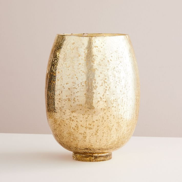 Gold Crackle Mercury Candle Jars - Winter White | West Elm (US)