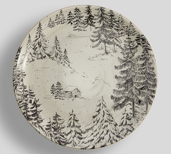 Rustic Forest Stoneware Dinner Plates - Set of 4 | Pottery Barn (US)