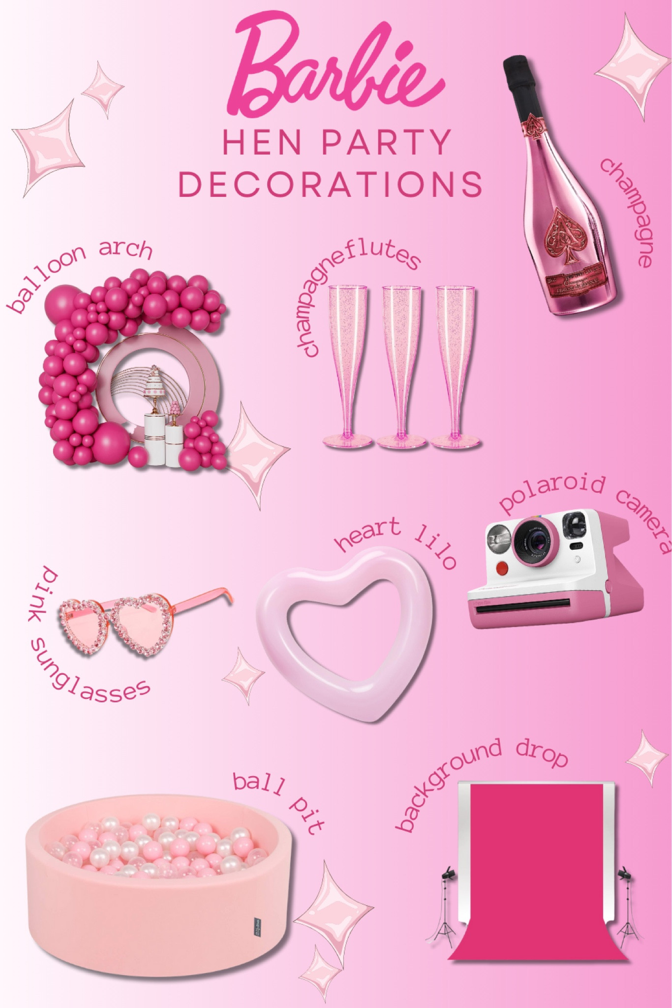 Barbie inspired hen party decorations! #barbiehenparty #barbie #henparty