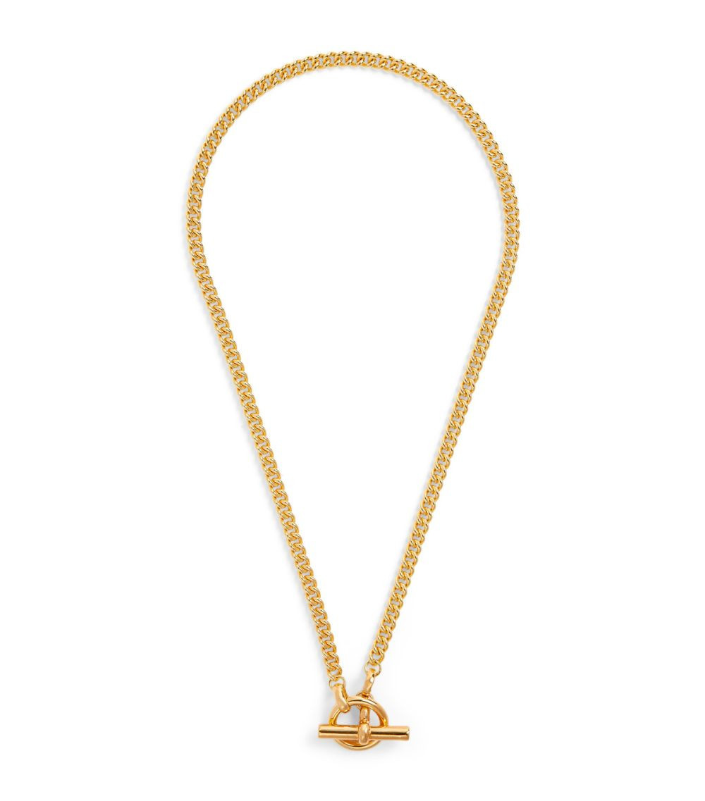 Yellow Gold-Plated Curb Chain Lariat Necklace | Harrods
