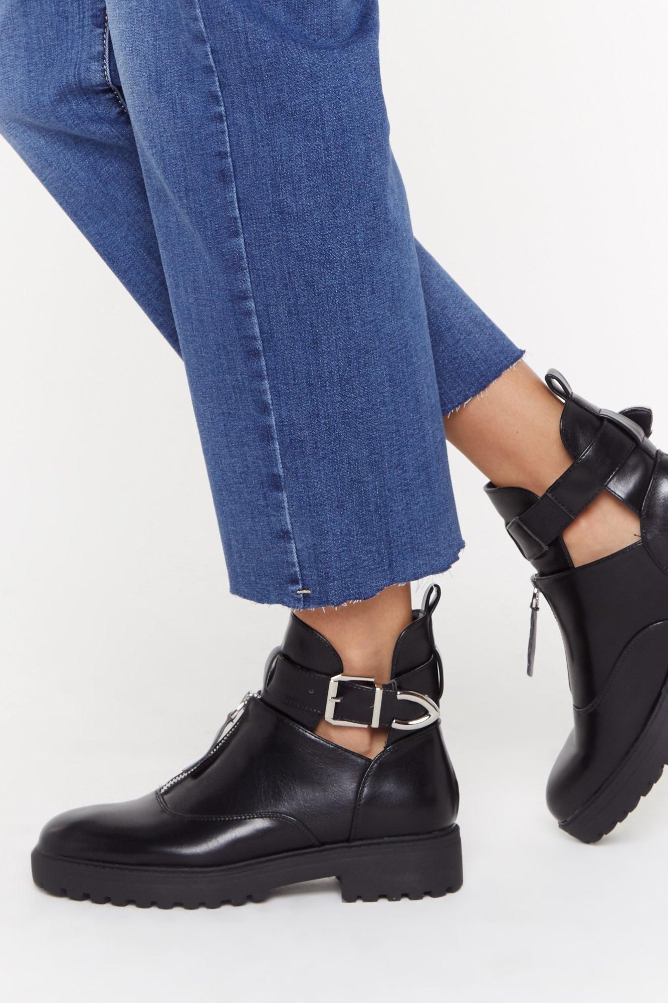 Kick 'Em Into Touch Faux Leather Biker Boot | NastyGal (US & CA)