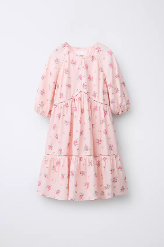 KLEID MIT BLUMENMUSTER UND SPITZENEINSÄTZEN | Zara DE