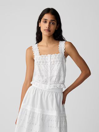 Gap × DÔEN Cropped Eyelet Tank Top | Gap (US)