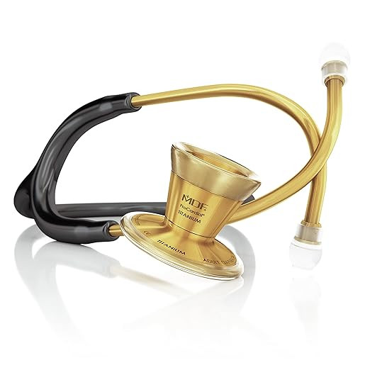 MDF Gold ProCardial Cardiology Stethoscope, Lightweight Titanium, Adult, Dual Head, Free-Parts-fo... | Amazon (US)