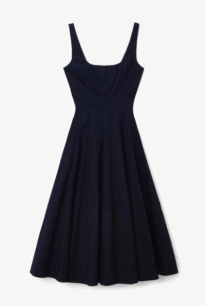 Staud Wells Dress Navy | Shop Simon