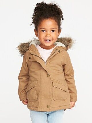 Hooded Faux-Fur-Trim Field Jacket for Toddler Girls | Old Navy US
