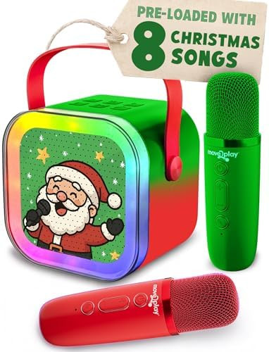 Move2Play, Mini Karaoke Machine for Kids | Built-in 8 Christmas Songs | Bluetooth Speaker with Mi... | Amazon (US)