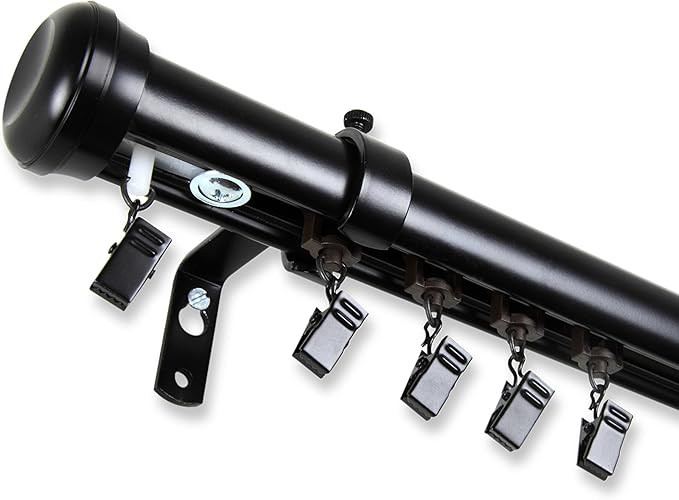 A&F Rod Decor - Alloy Cordless Traverse Rod 110-156 inch - Black | Amazon (US)