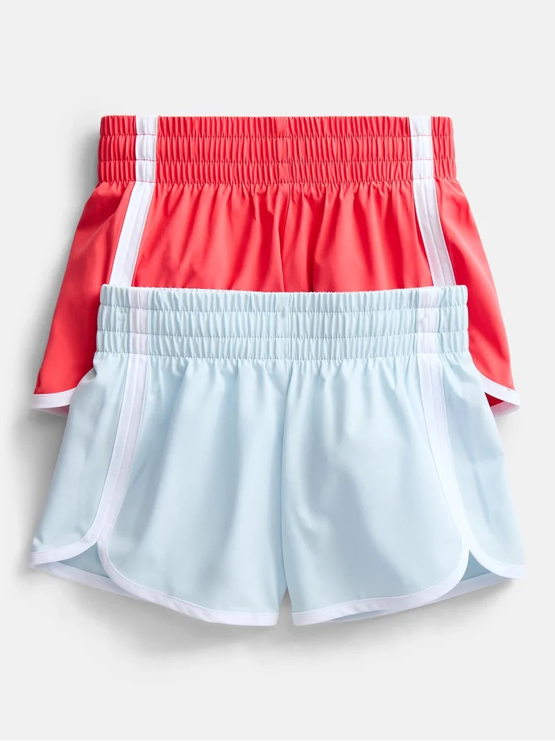 Athletic Works Girls Active Dolphin Shorts, 2-Pack, Sizes 4-18 | Walmart (US)